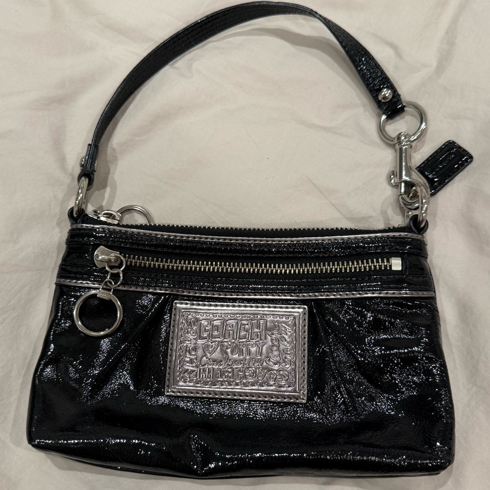 Coach Poppy Black and Silver Women's Bag